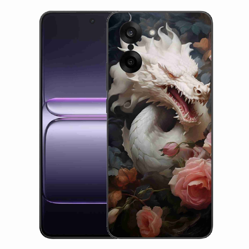 Gelový kryt mmCase na One Plus Nord CE5 - bílý drak