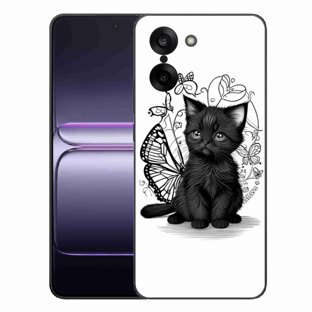 Gelový kryt mmCase na One Plus Nord CE5 - černé kotě