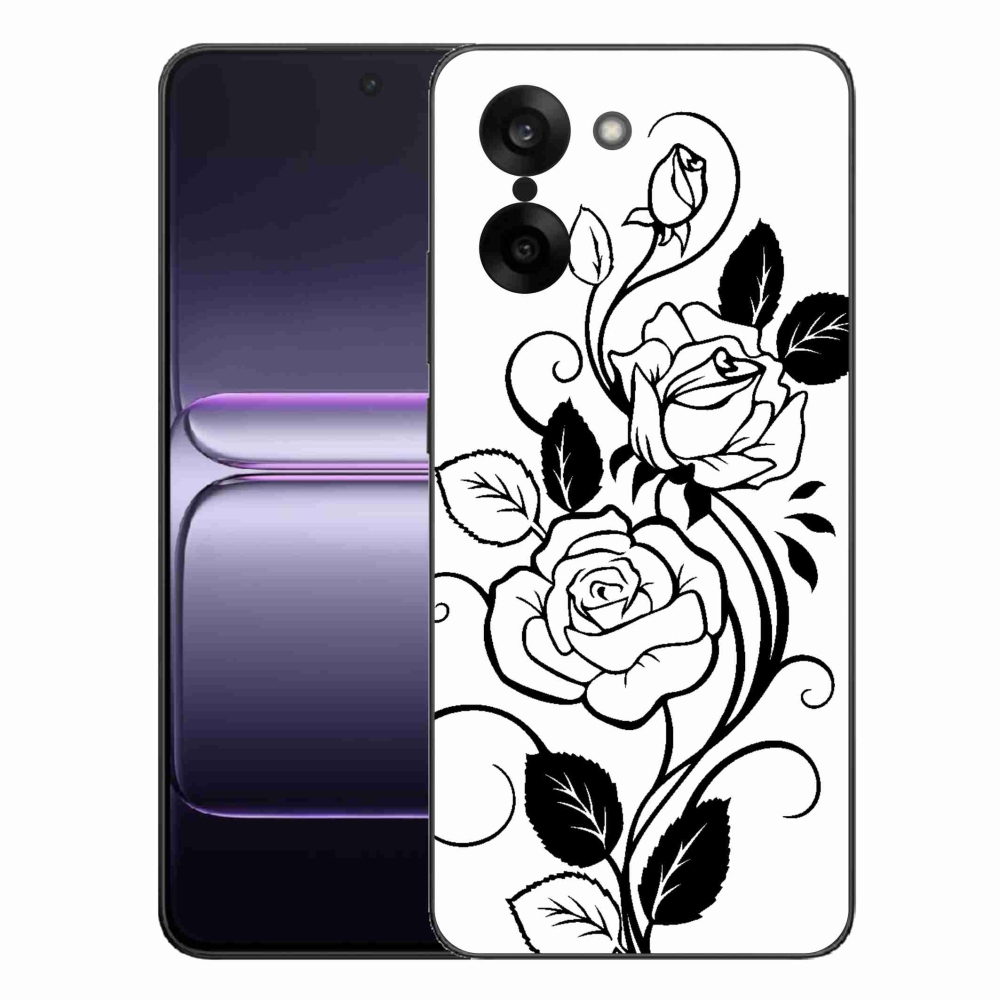 Gelový kryt mmCase na One Plus Nord CE5 - černobílá růže
