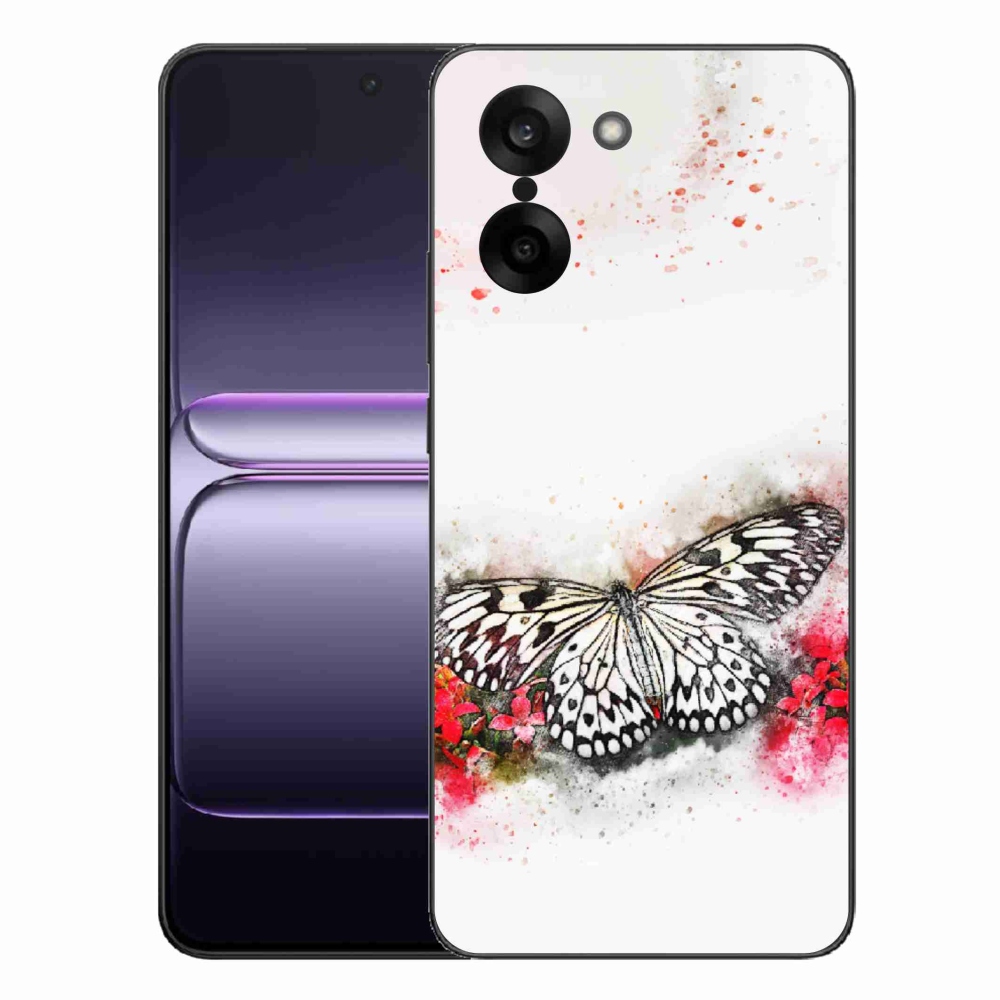 Gelový kryt mmCase na One Plus Nord CE5 - černobílý motýl