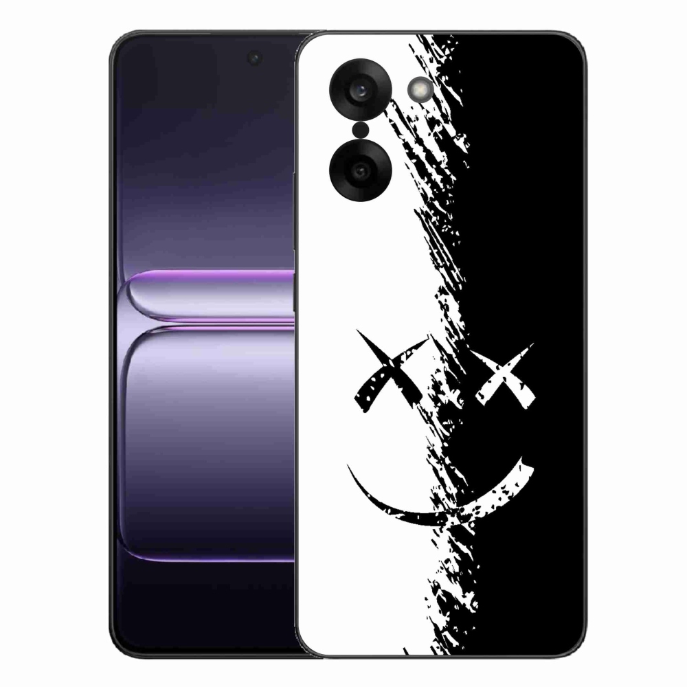 Gelový kryt mmCase na One Plus Nord CE5 - černobílý smajlík