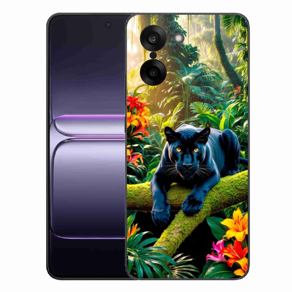 Gelový kryt mmCase na One Plus Nord CE5 - černý panter v džungli