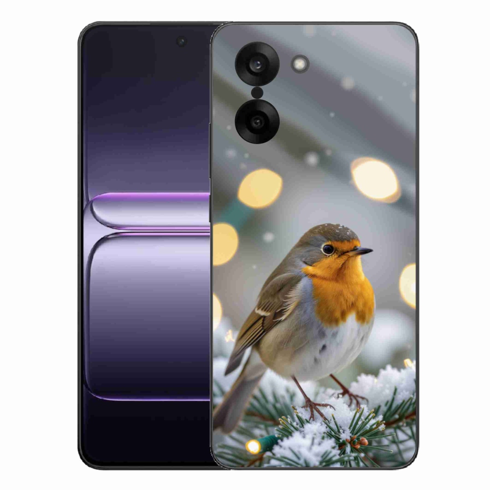 Gelový kryt mmCase na One Plus Nord CE5 - červenka v zimě