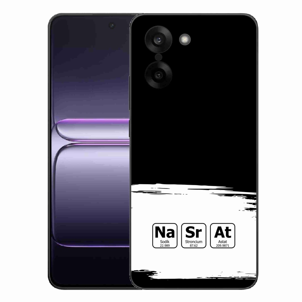 Gelový kryt mmCase na One Plus Nord CE5 - chemické prvky bíločerné pozadí