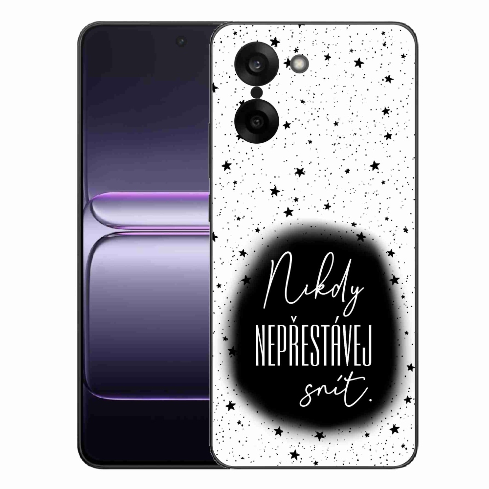 Gelový kryt mmCase na One Plus Nord CE5 - citát 1 černobílé pozadí