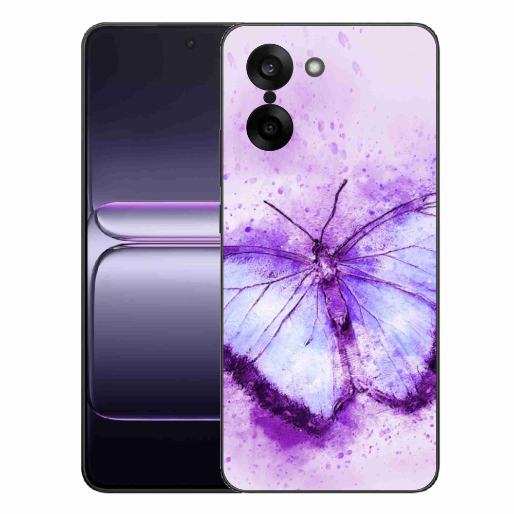 Gelový kryt mmCase na One Plus Nord CE5 - fialový motýl
