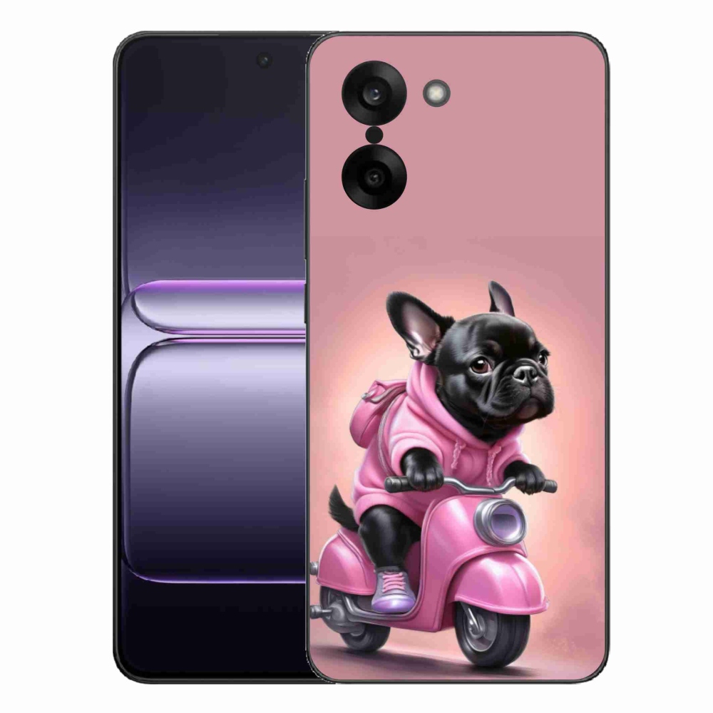 Gelový kryt mmCase na One Plus Nord CE5 - francouzský buldoček na skútru