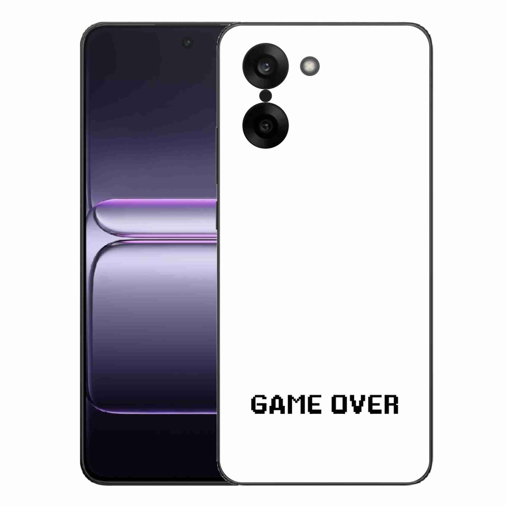 Gelový kryt mmCase na One Plus Nord CE5 - game over bílé pozadí