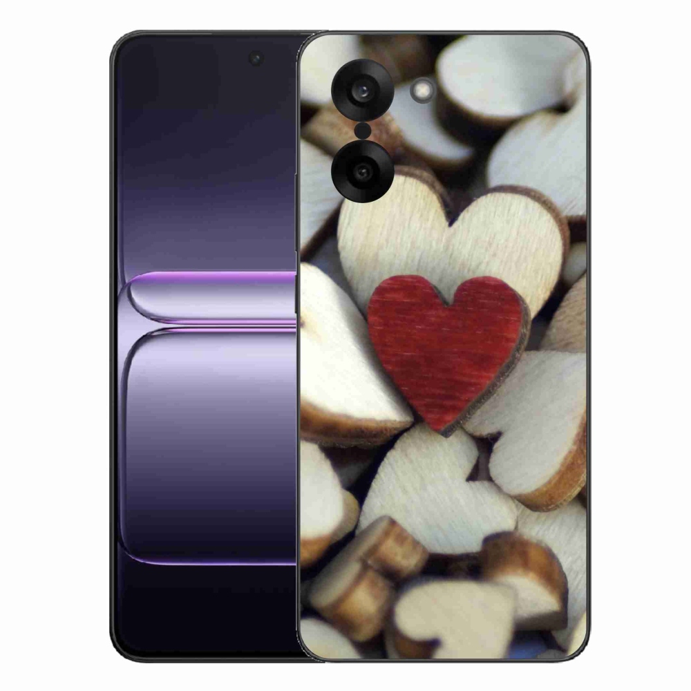 Gelový kryt mmCase na One Plus Nord CE5 - gravírované červené srdce 