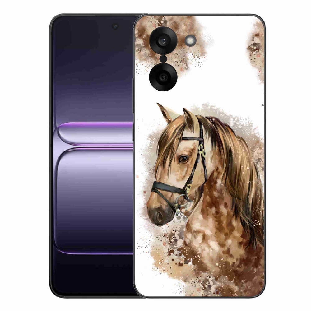 Gelový kryt mmCase na One Plus Nord CE5 - hnědý kreslený kůň