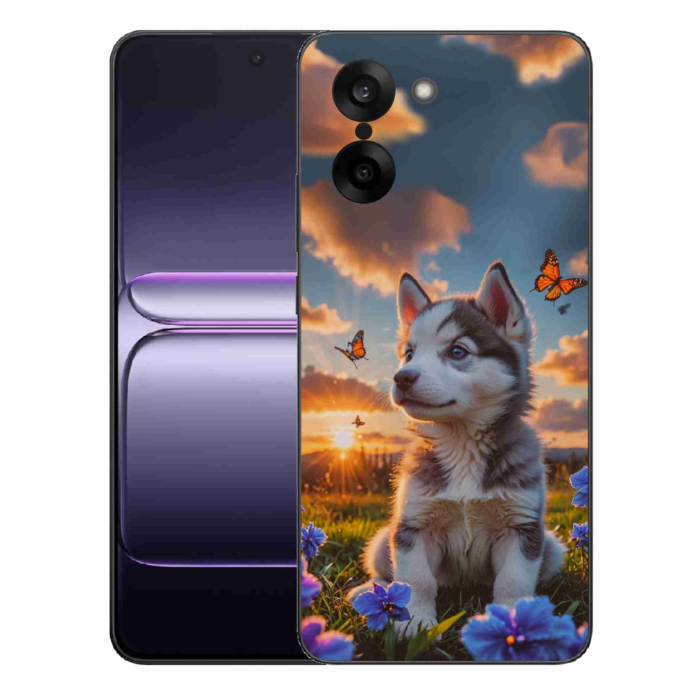 Gelový kryt mmCase na One Plus Nord CE5 - husky při západu slunce