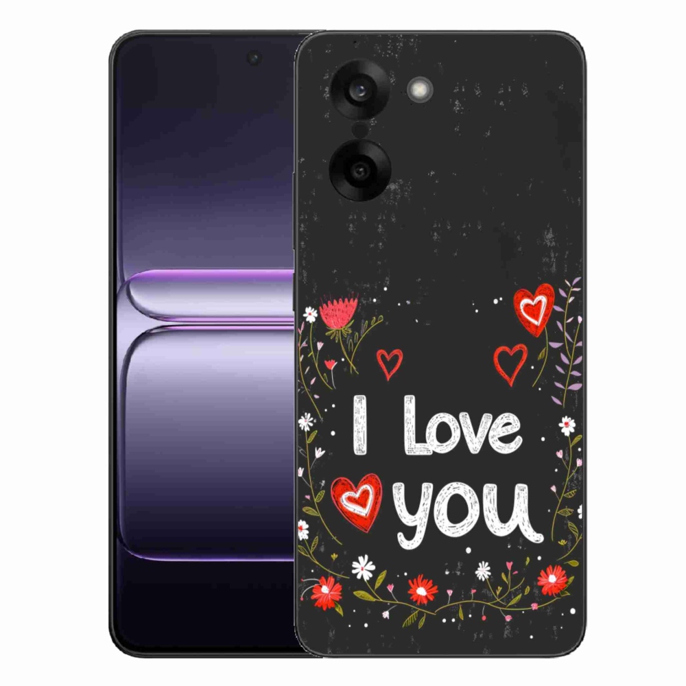 Gelový kryt mmCase na One Plus Nord CE5 - I love you černé pozadí