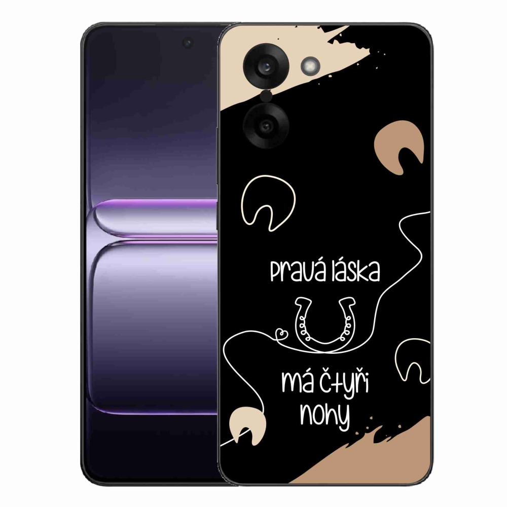 Gelový kryt mmCase na One Plus Nord CE5 - koňský motiv černé pozadí