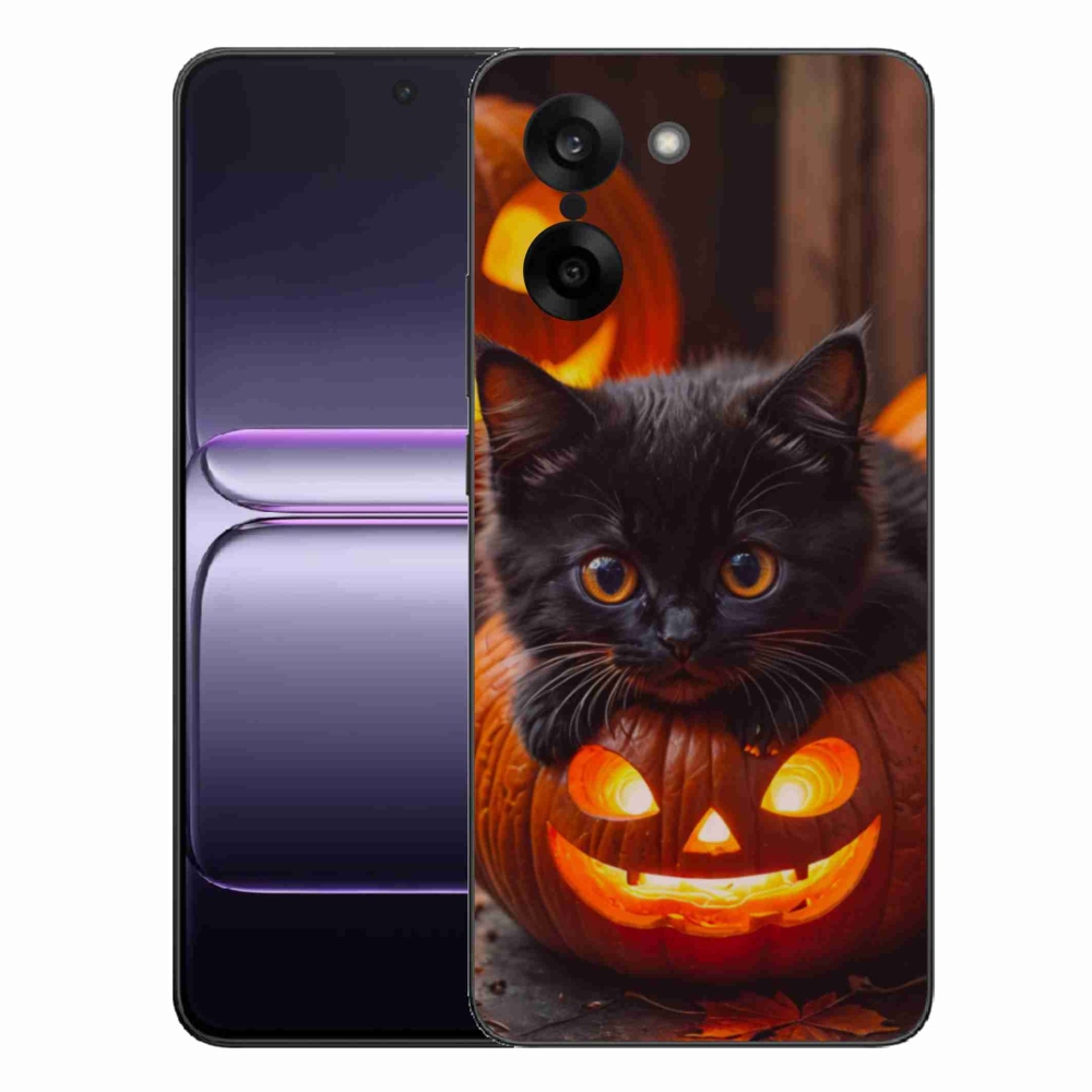 Gelový kryt mmCase na One Plus Nord CE5 - kotě a dýně