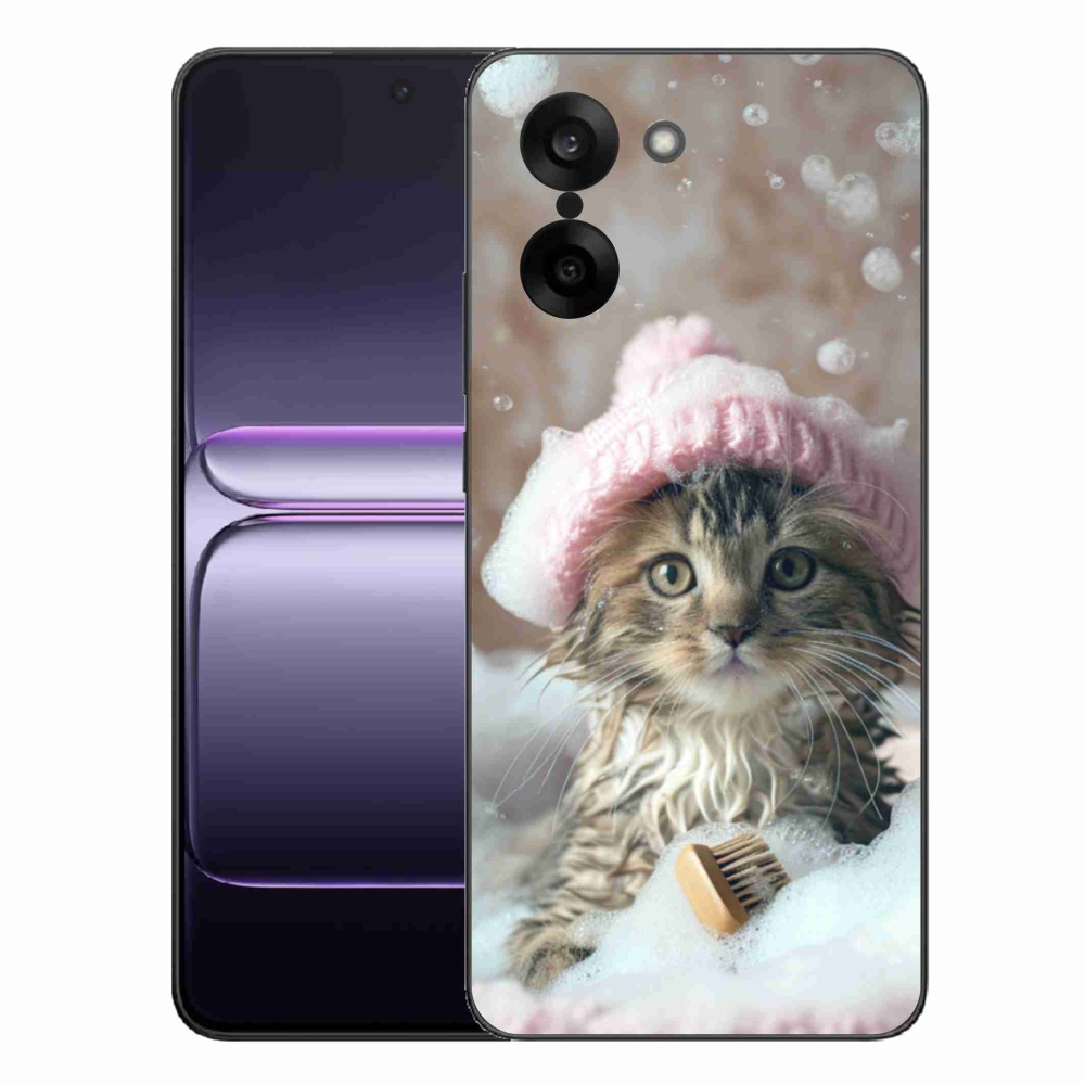 Gelový kryt mmCase na One Plus Nord CE5 - kotě a koupel