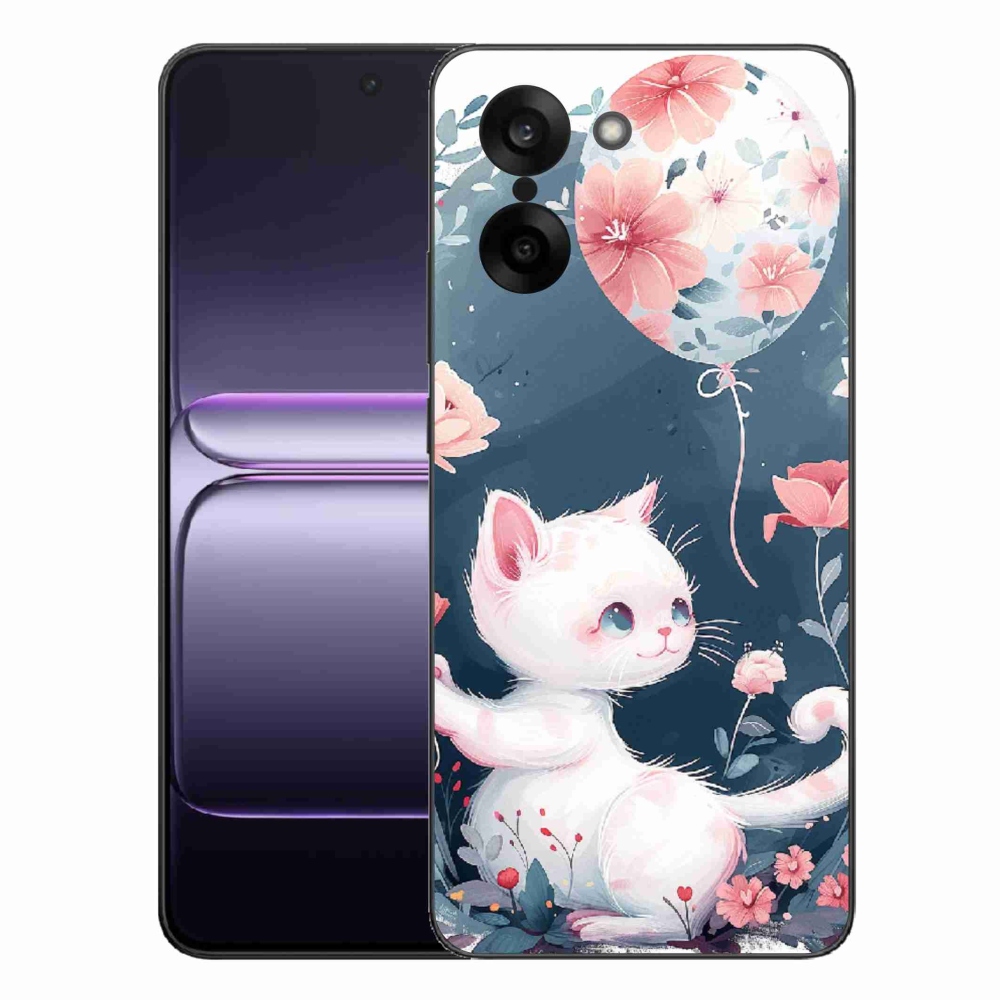 Gelový kryt mmCase na One Plus Nord CE5 - kotě s balónkem