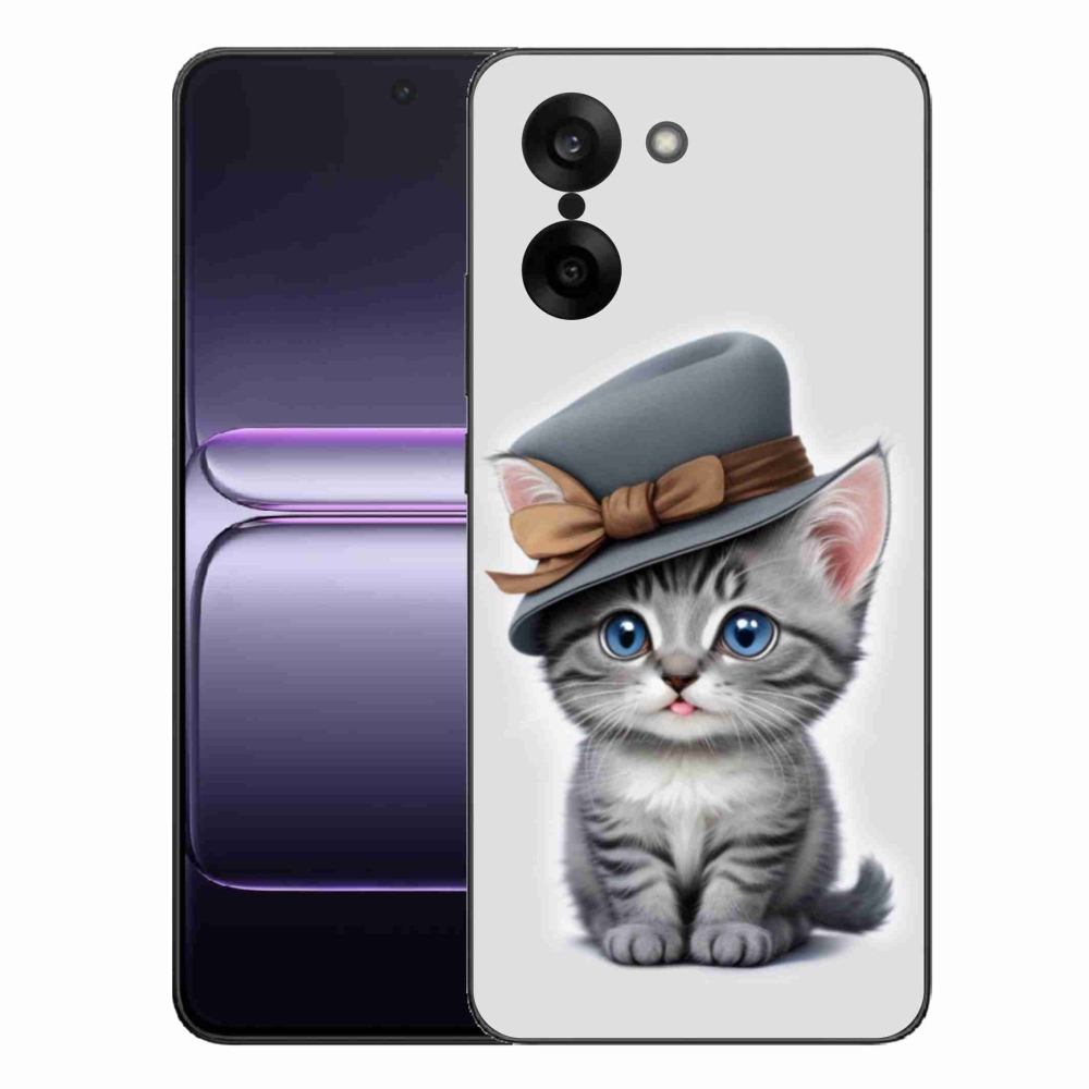 Gelový kryt mmCase na One Plus Nord CE5 - kotě s kloboukem