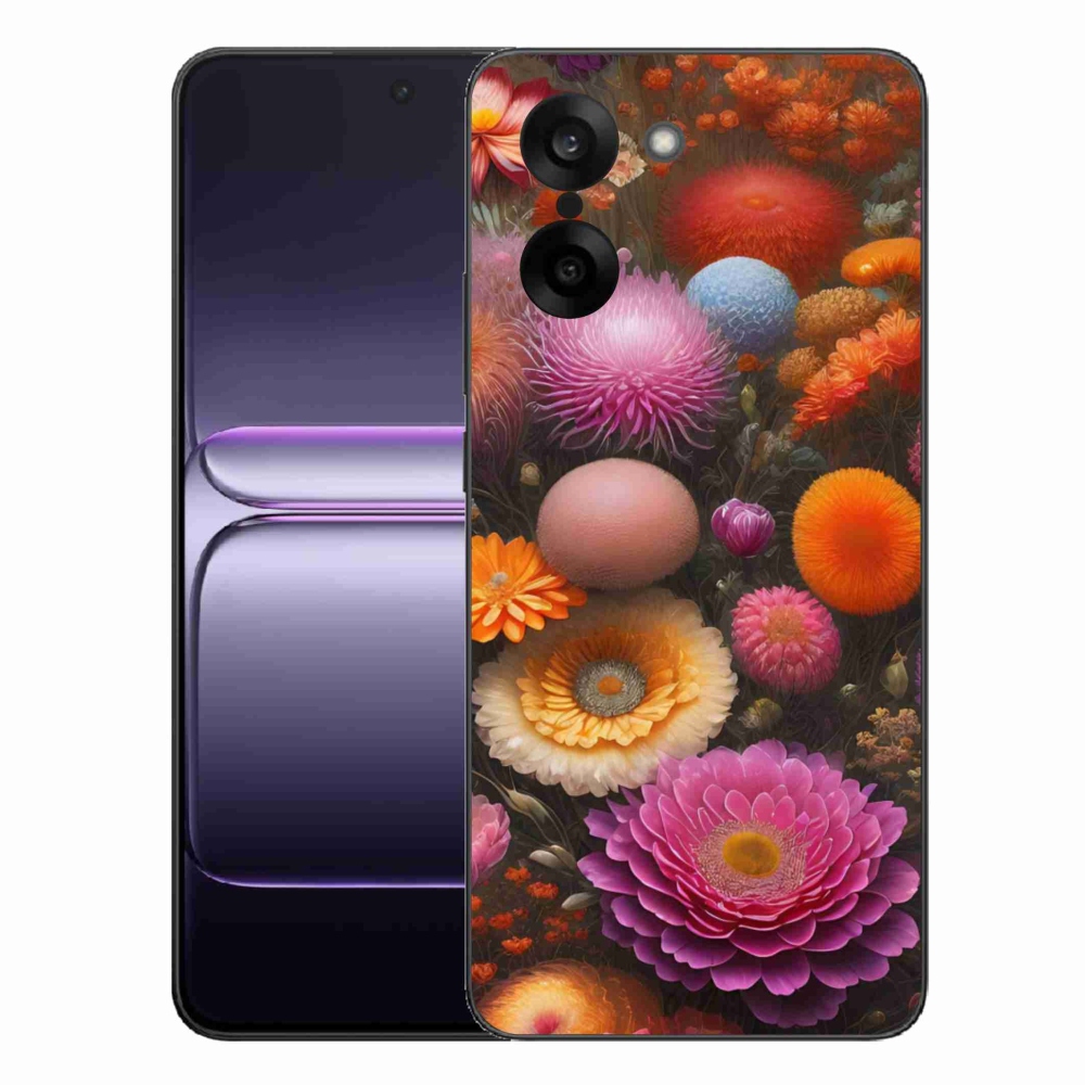 Gelový kryt mmCase na One Plus Nord CE5 - květinová kompozice