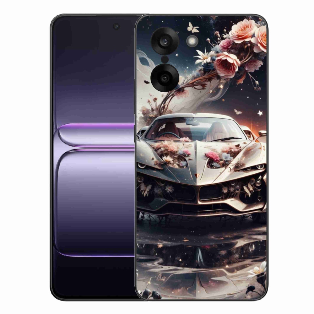 Gelový kryt mmCase na One Plus Nord CE5 - květinový sportovní vůz