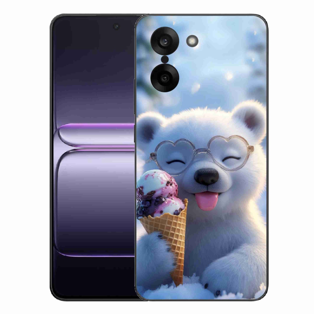 Gelový kryt mmCase na One Plus Nord CE5 - medvídek se zmrzlinou