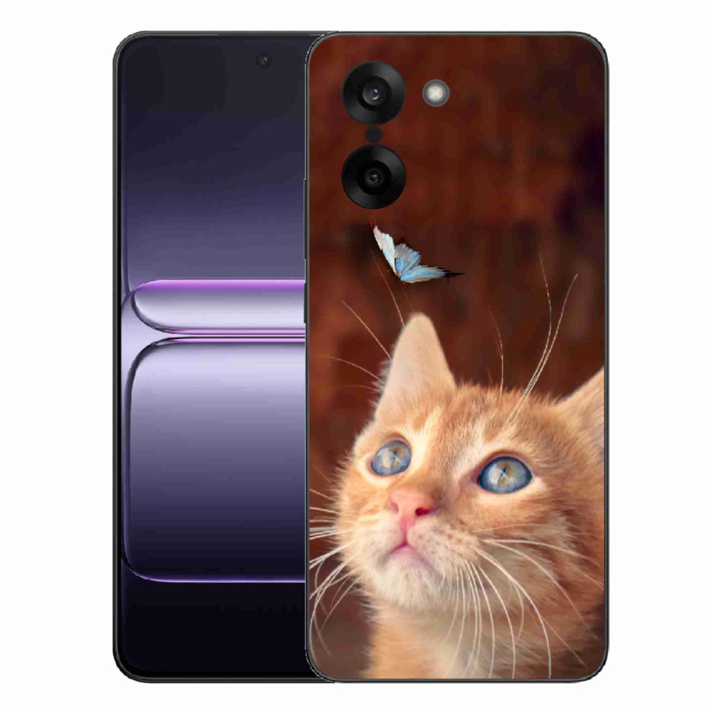 Gelový kryt mmCase na One Plus Nord CE5 - motýl a kotě
