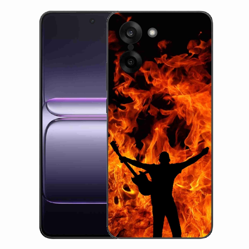 Gelový kryt mmCase na One Plus Nord CE5 - muzikant a oheň