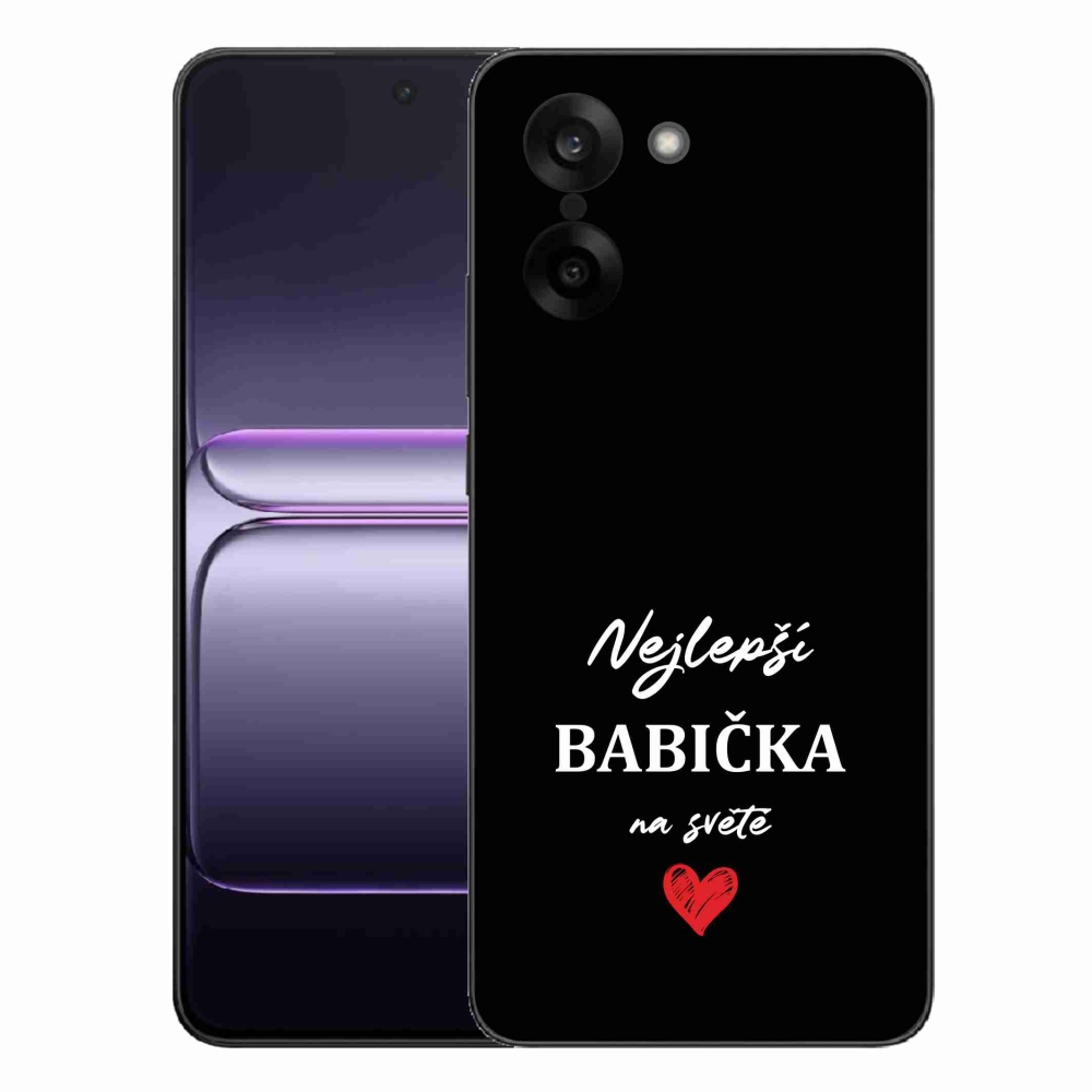Gelový kryt mmCase na One Plus Nord CE5 - nejlepší babička 1 černé pozadí