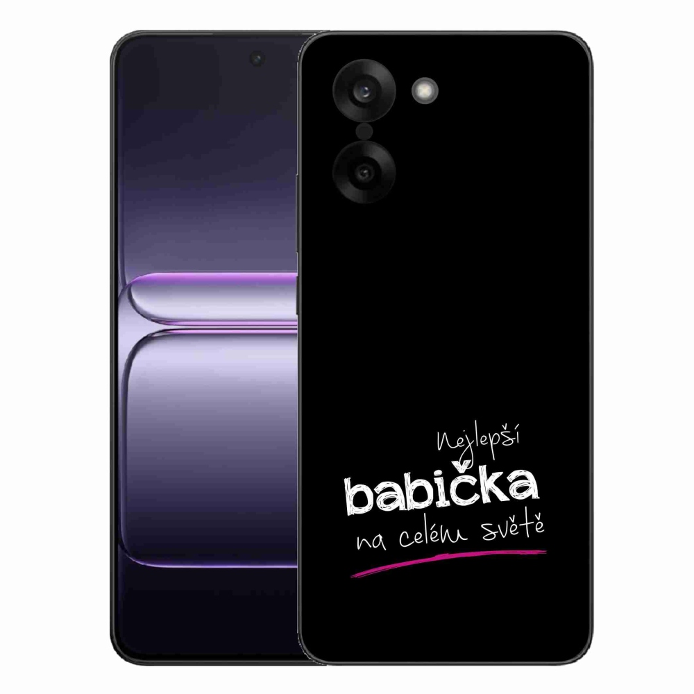 Gelový kryt mmCase na One Plus Nord CE5 - nejlepší babička 4 černé pozadí