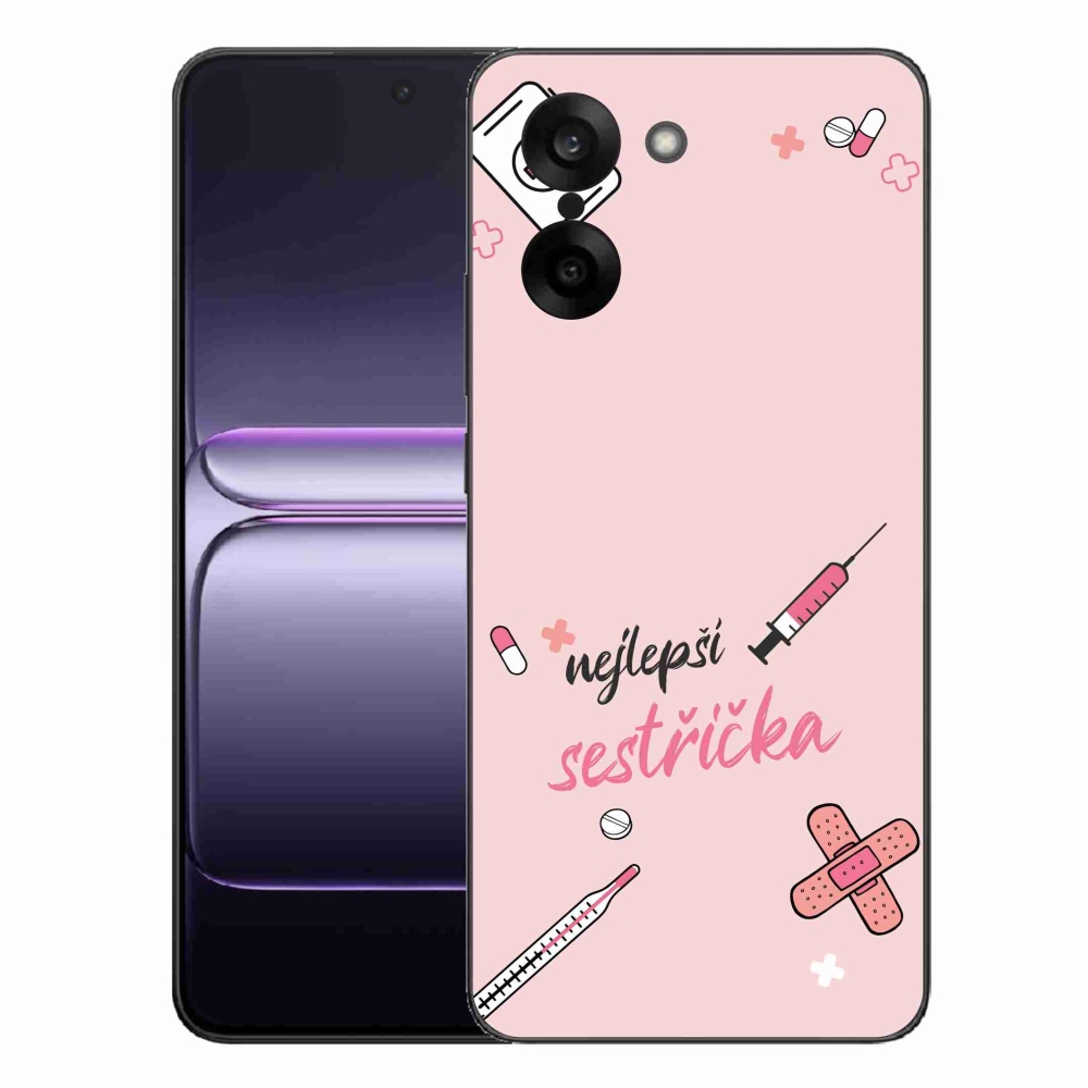 Gelový kryt mmCase na One Plus Nord CE5 - nejlepší sestřička růžové pozadí