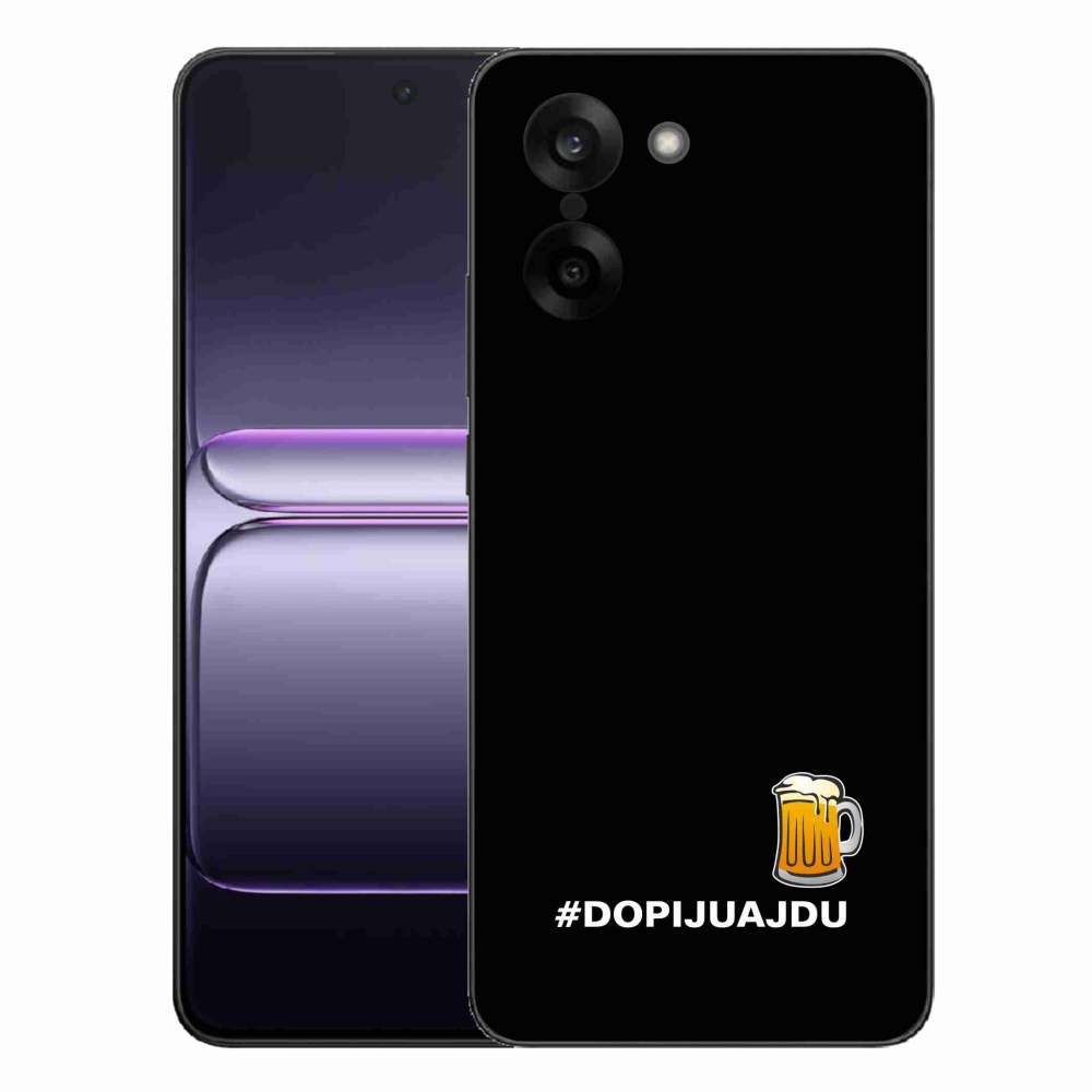 Gelový kryt mmCase na One Plus Nord CE5 - pivní motiv 1 černé pozadí