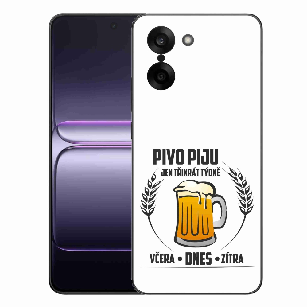 Gelový kryt mmCase na One Plus Nord CE5 - pivní motiv bílé pozadí