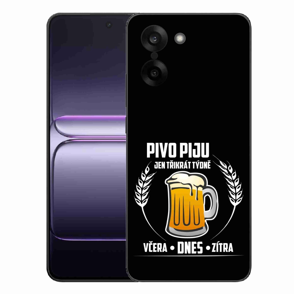 Gelový kryt mmCase na One Plus Nord CE5 - pivní motiv černé pozadí