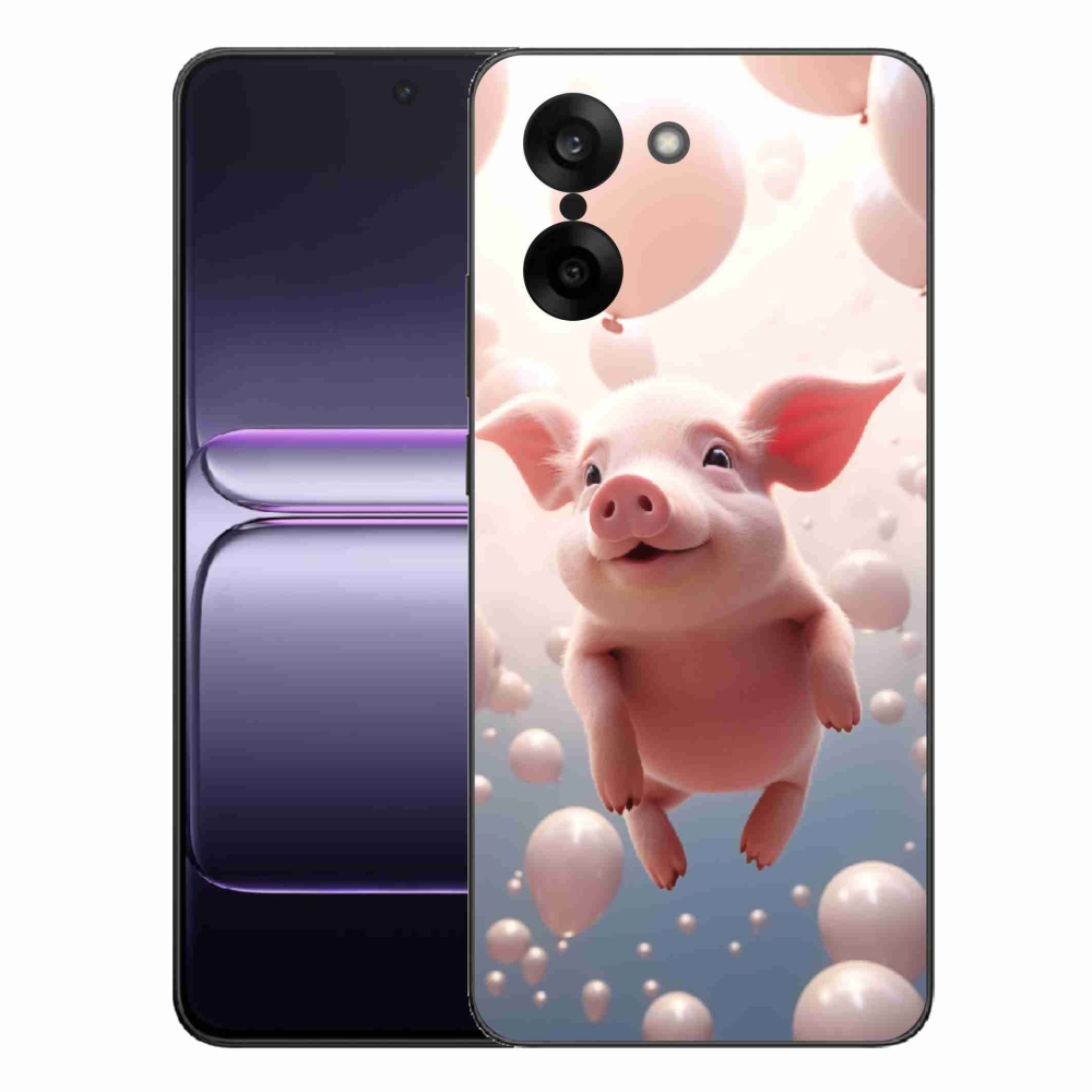 Gelový kryt mmCase na One Plus Nord CE5 - prasátko s balónky