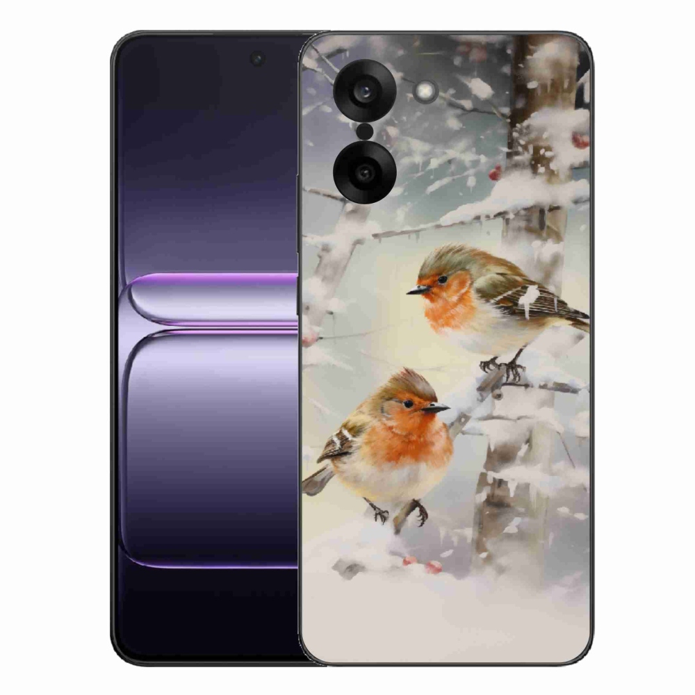 Gelový kryt mmCase na One Plus Nord CE5 - ptáčci v zimě
