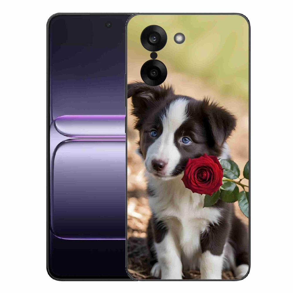 Gelový kryt mmCase na One Plus Nord CE5 - roztomilá border kolie s růží