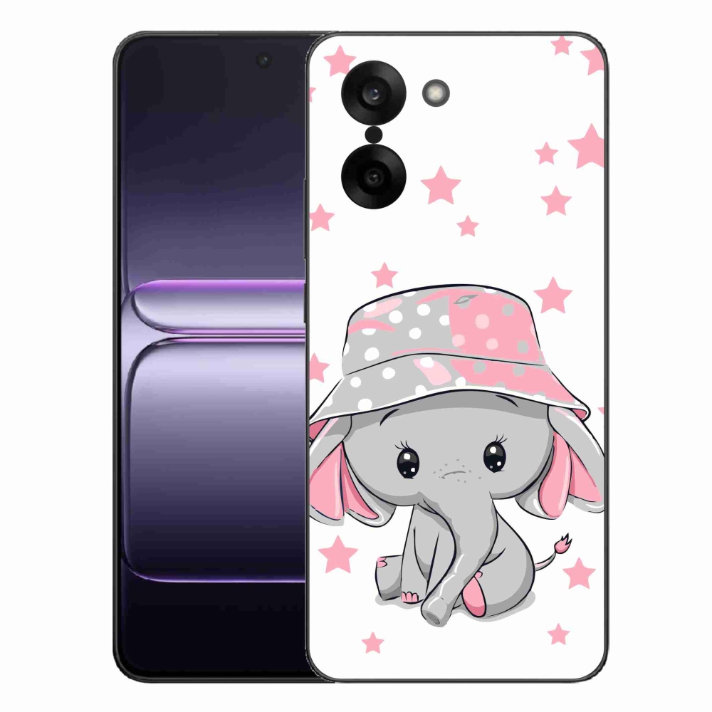 Gelový kryt mmCase na One Plus Nord CE5 - růžový slon
