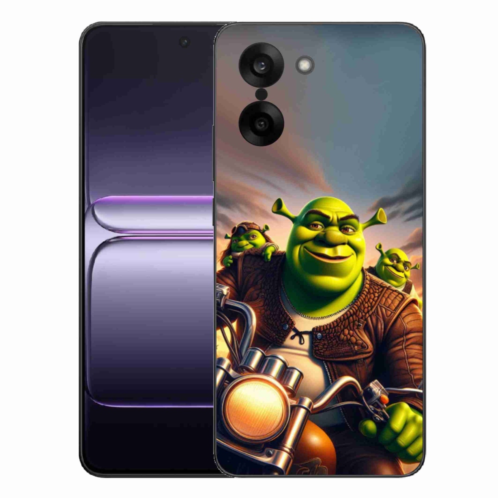 Gelový kryt mmCase na One Plus Nord CE5 - shrek na motorce