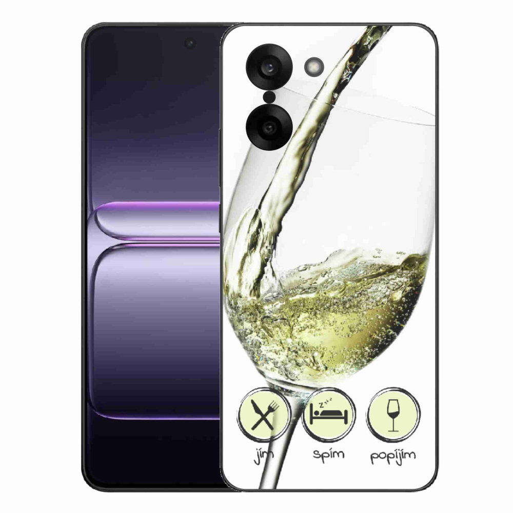 Gelový kryt mmCase na One Plus Nord CE5 - sklenička vína bílé