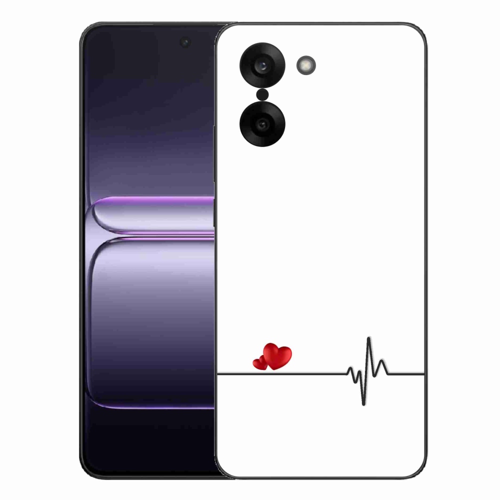 Gelový kryt mmCase na One Plus Nord CE5 - srdce a tep bílé pozadí