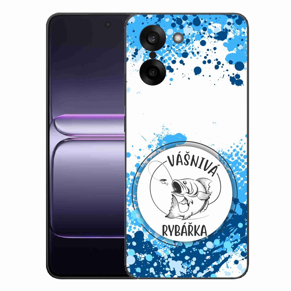 Gelový kryt mmCase na One Plus Nord CE5 - vášnivá rybářka bílé pozadí