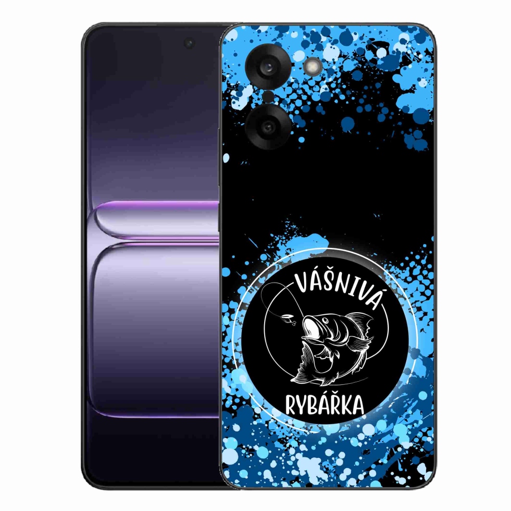 Gelový kryt mmCase na One Plus Nord CE5 - vášnivá rybářka černé pozadí
