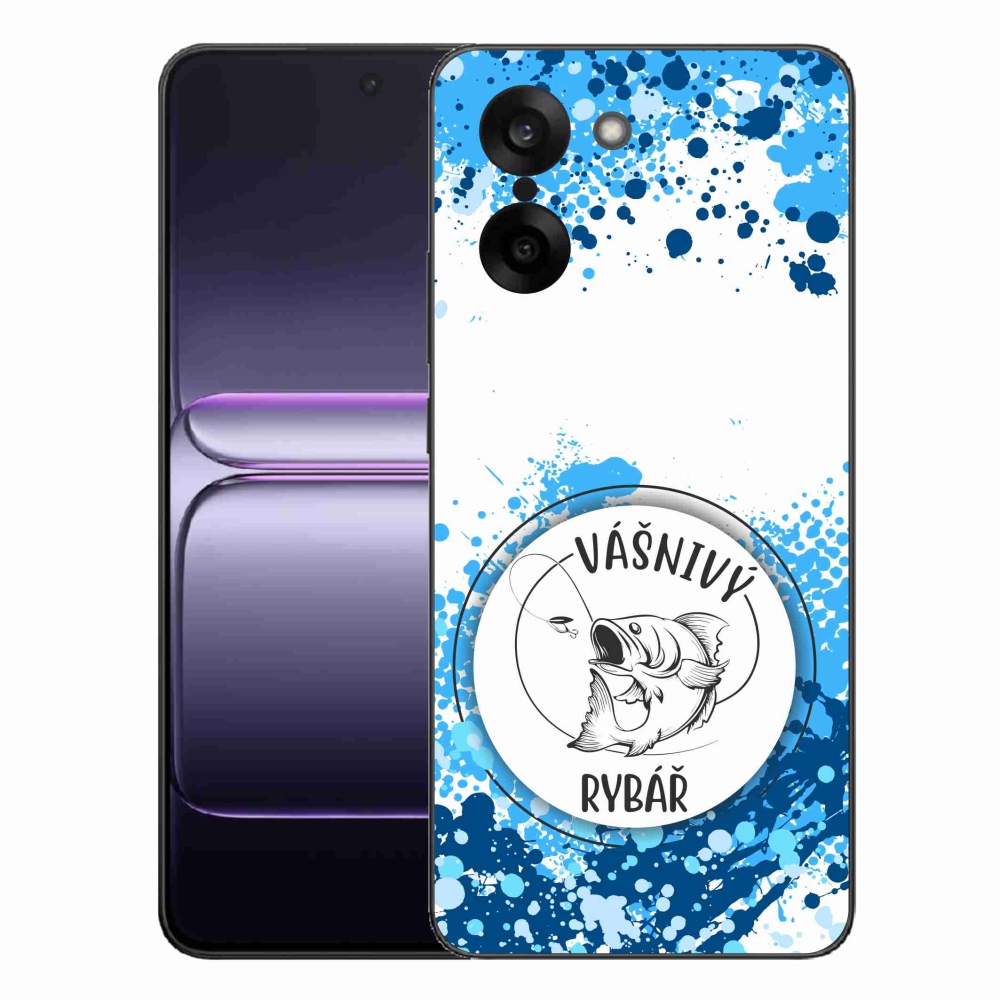 Gelový kryt mmCase na One Plus Nord CE5 - vášnivý rybář bílé pozadí