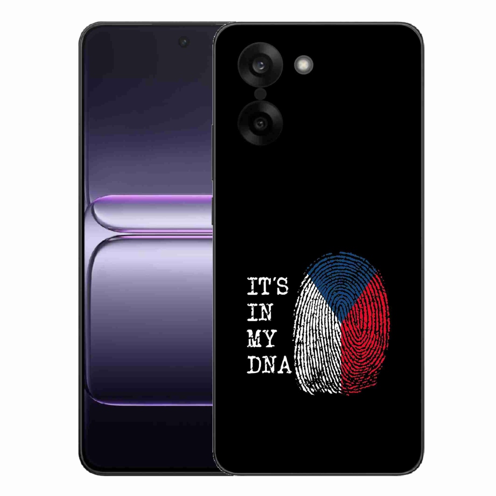 Gelový kryt mmCase na One Plus Nord CE5 - vlajka otisk prstu černé pozadí