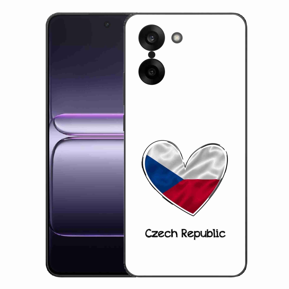 Gelový kryt mmCase na One Plus Nord CE5 - vlajka srdce bílé pozadí