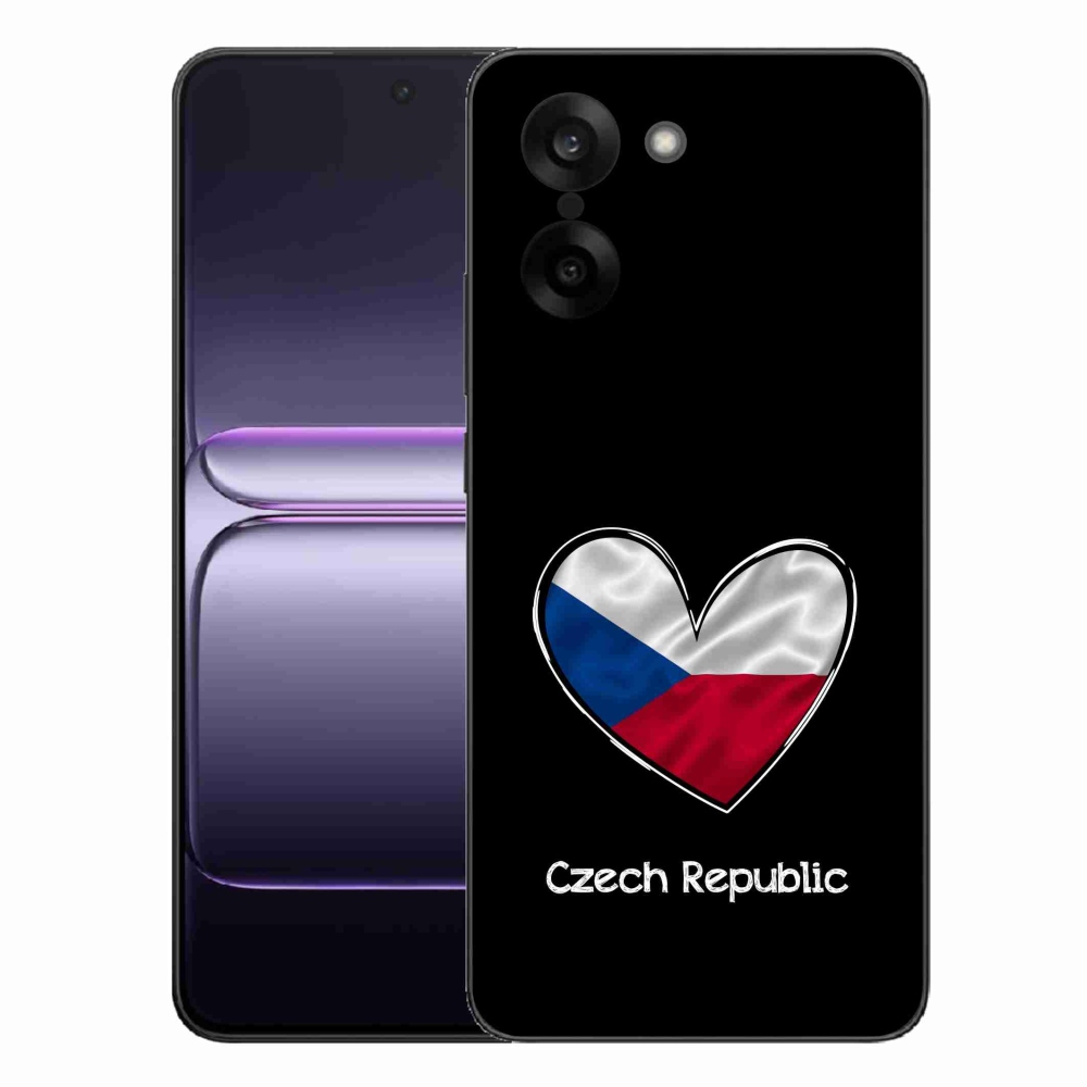 Gelový kryt mmCase na One Plus Nord CE5 - vlajka srdce černé pozadí