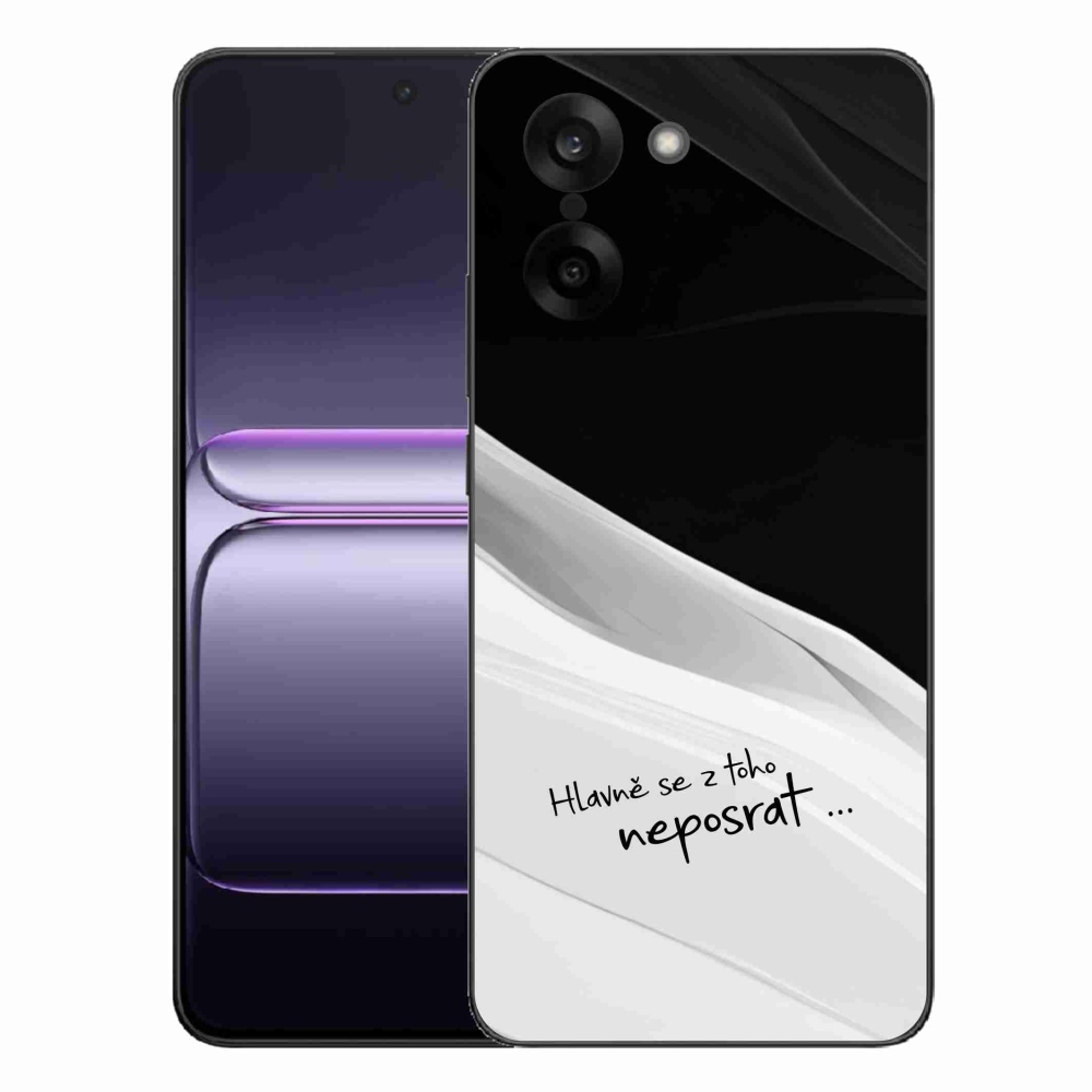 Gelový kryt mmCase na One Plus Nord CE5 - vtipný text 13 bíločerné pozadí