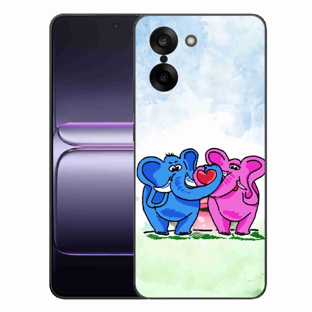 Gelový kryt mmCase na One Plus Nord CE5 - zamilovaní sloni