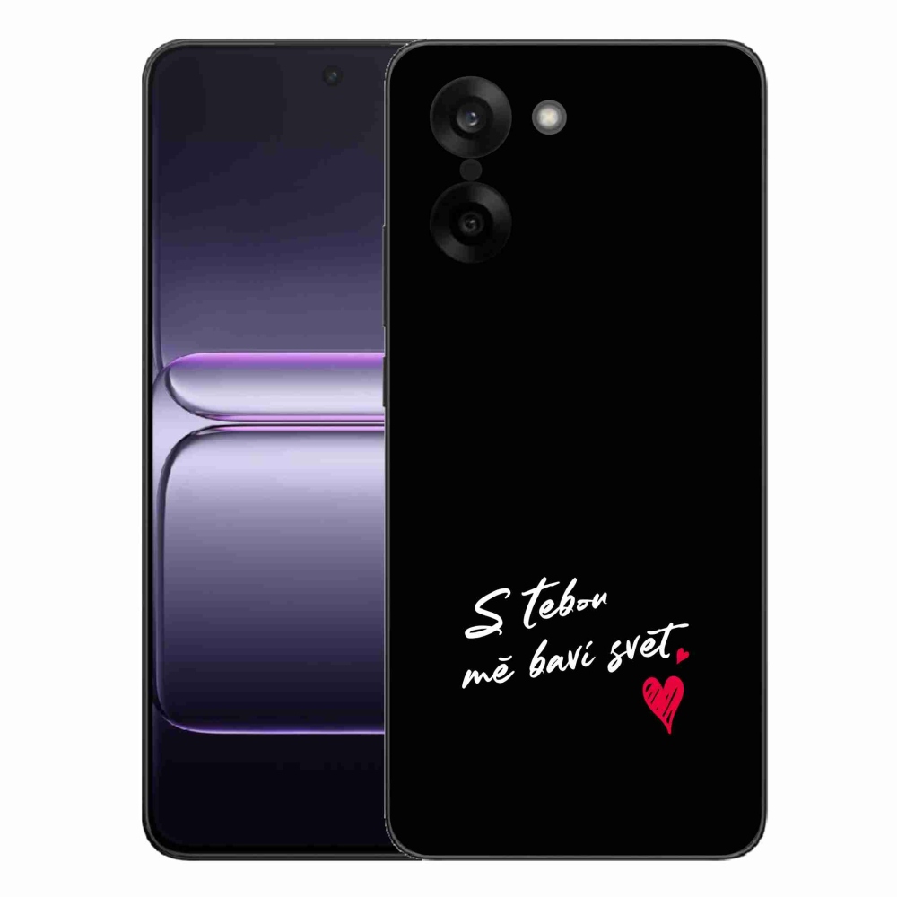 Gelový kryt mmCase na One Plus Nord CE5 - zamilovaný text 1 černé pozadí