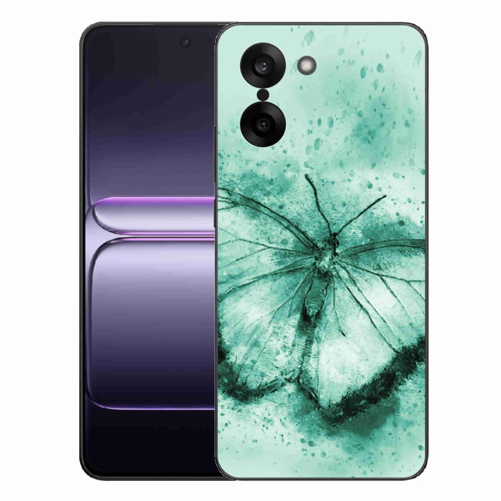 Gelový kryt mmCase na One Plus Nord CE5 - zelený motýl
