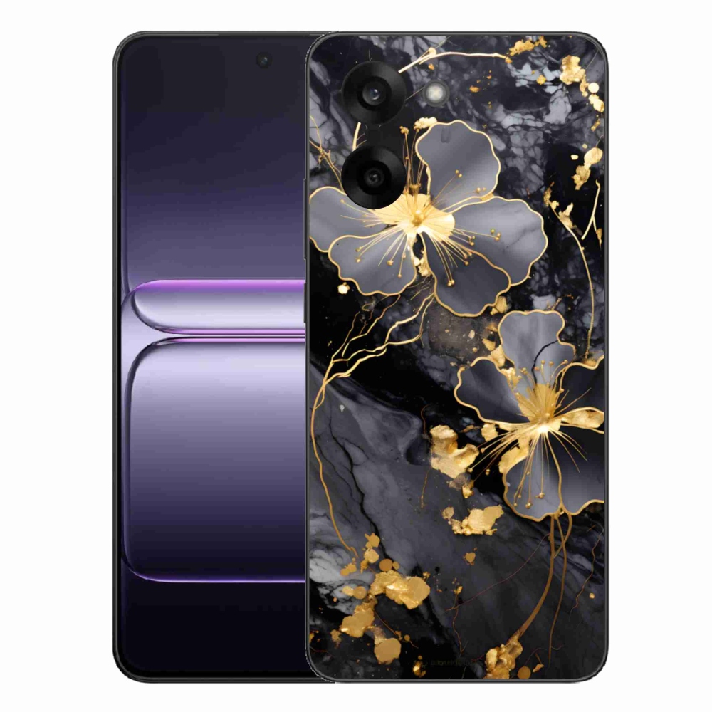 Gelový kryt mmCase na One Plus Nord CE5 - zlaté květy